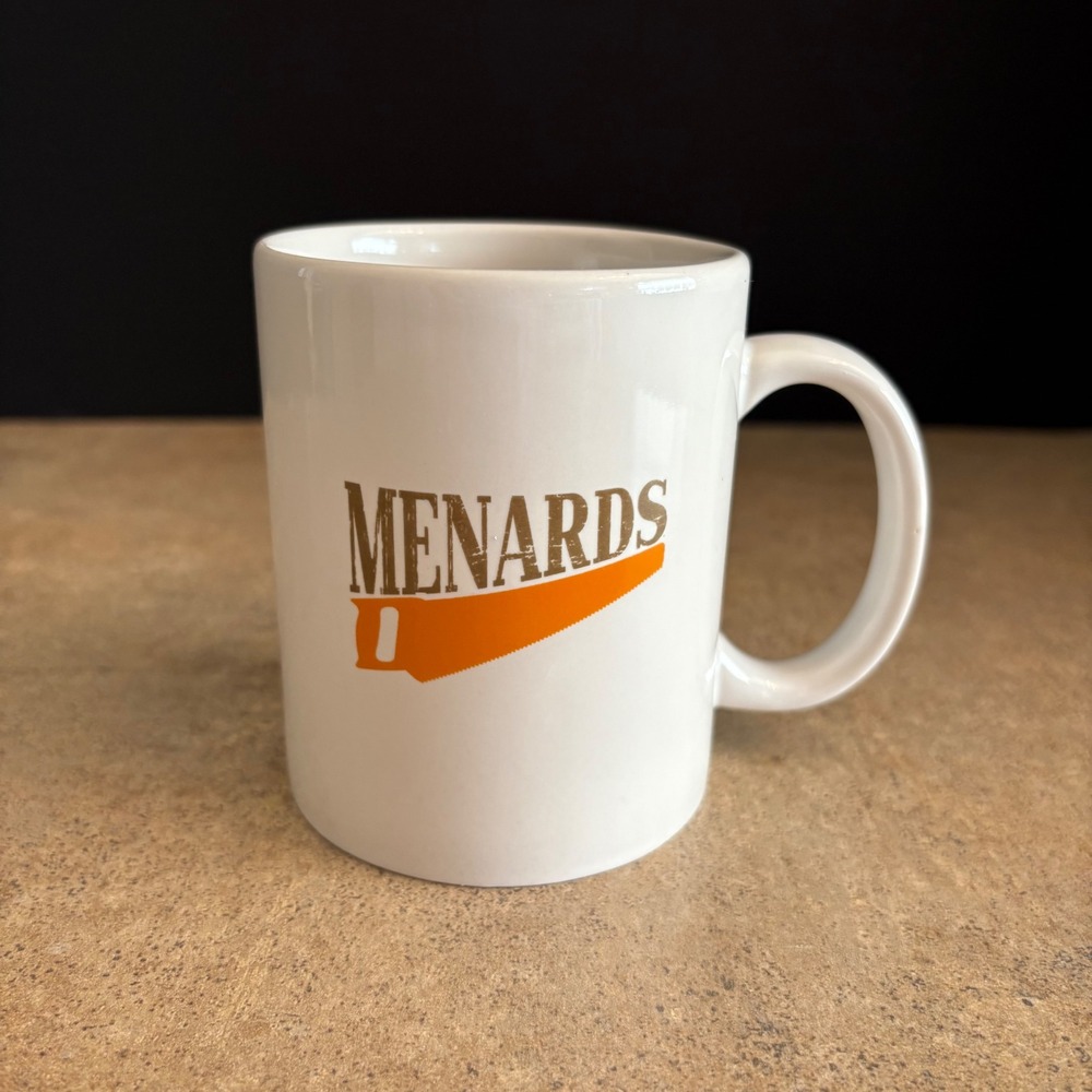 Menards Coffee Mug White with Saw Graphic Novelty Cup Home Improvement